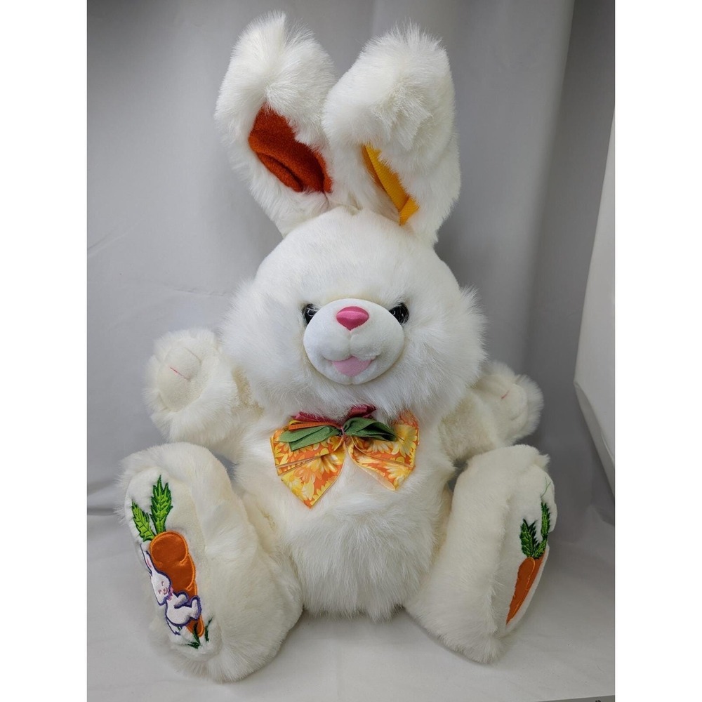 Tb Trading Co Hopster Rabbit Plush Bunny White Orange Flowers 23 Inch Stuffed